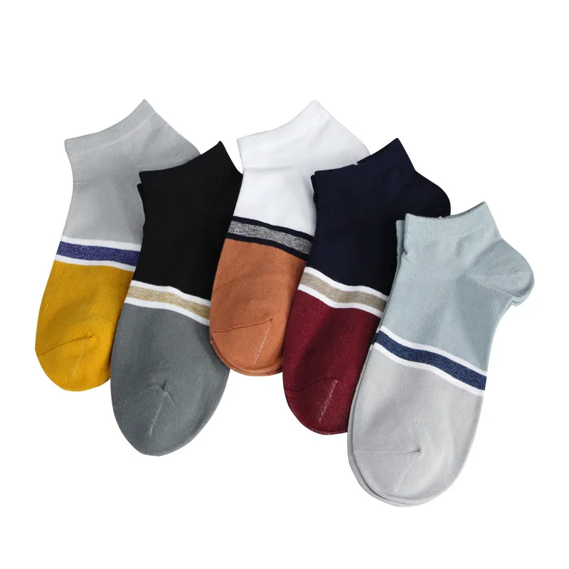 10 Pairs Men Cotton Short Socks Fashion Striped Printed Socks Summer Breathable Ankle Socks Low Cut Invisible Socks Outwork