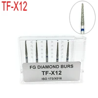 5pcsbox dental high speed bur high speed handpiece turbine diamond burs polishing tooth preparation burs tf x12