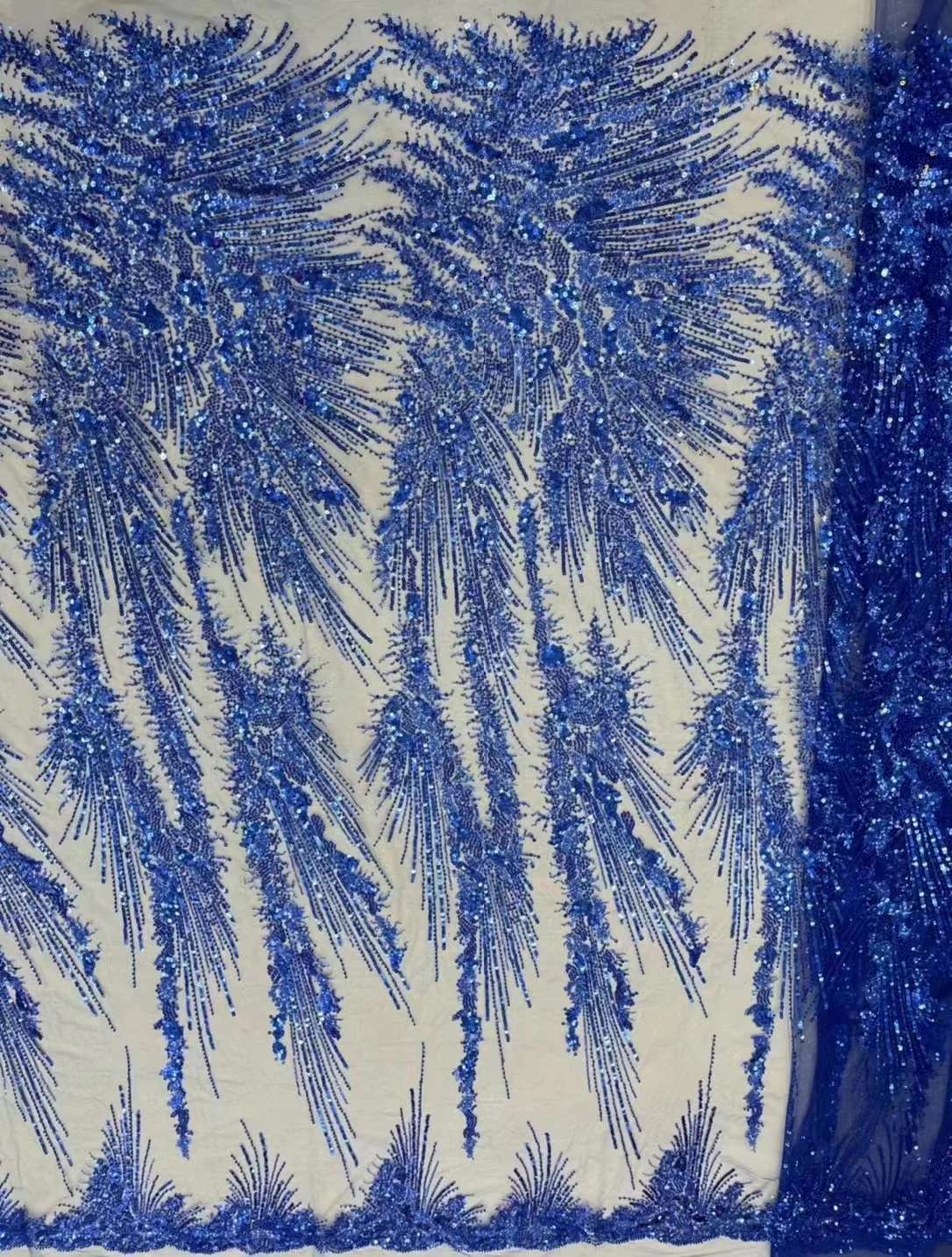 

New arrival Hand-Made African 3D Lace Fabric 2023 High Quality French Tulle Net Special Sequins Beads For Nigeria Wedding