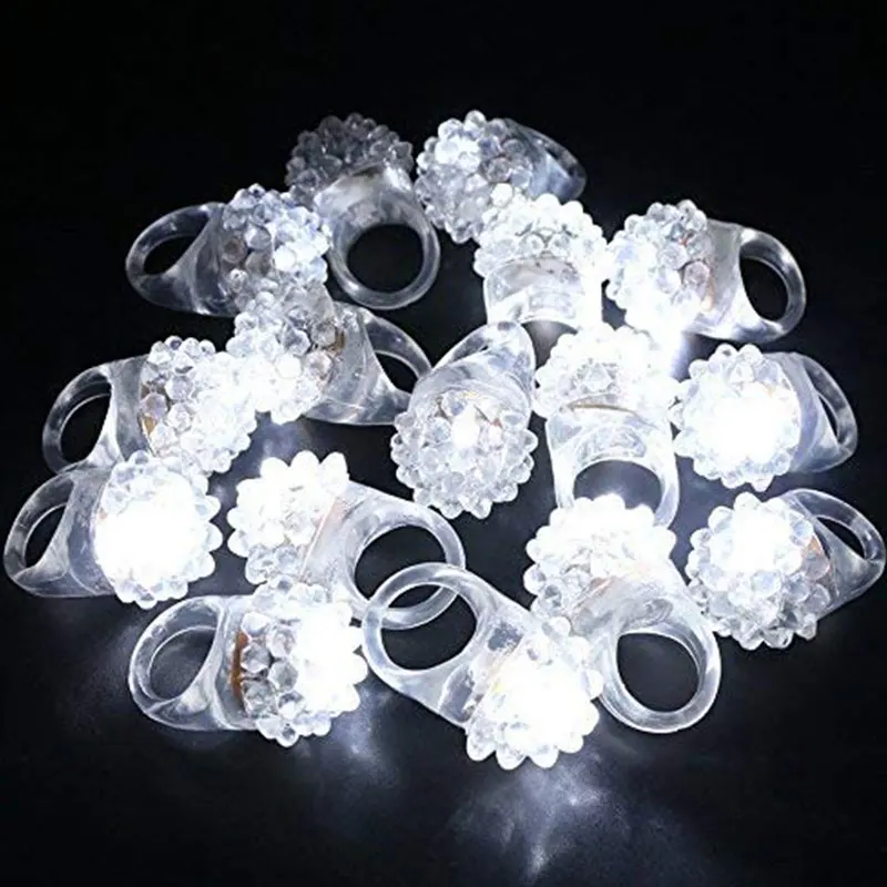 

White LED Ring Light up Rings Soft Rubber Flashing Bumpy Rings Rave Wedding Party Luminous Toys Glowing Rings Glow In The Dark