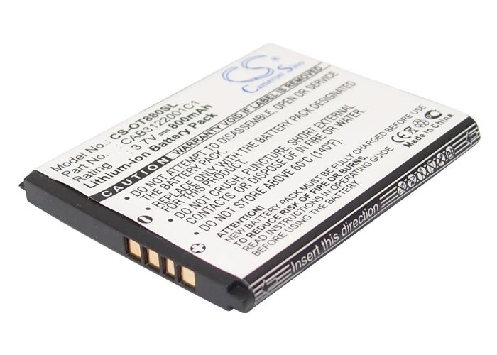 

Cameron Sino Mobile SmartPhone Replacement Li-ion Battery 800mAh For Alcatel Dual Free Tools