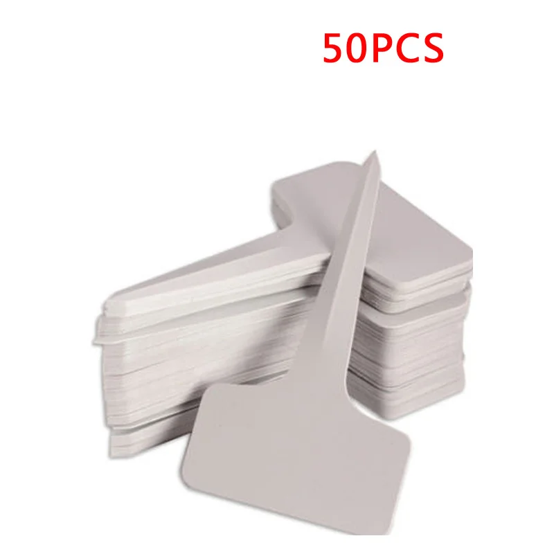 

50/100pcs Plant T-type Tags Markers Nursery Garden Labels Seedling Tray Pots Decoration Garden Labels 6x10cm White Plastic PVC