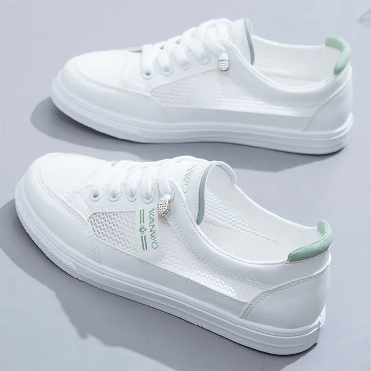 Women Sneakers Women's Vulcanize Shoes Spring  Autumn Breathable Flats Solid Color Mesh Shoes Young Woman Casual White Shoes