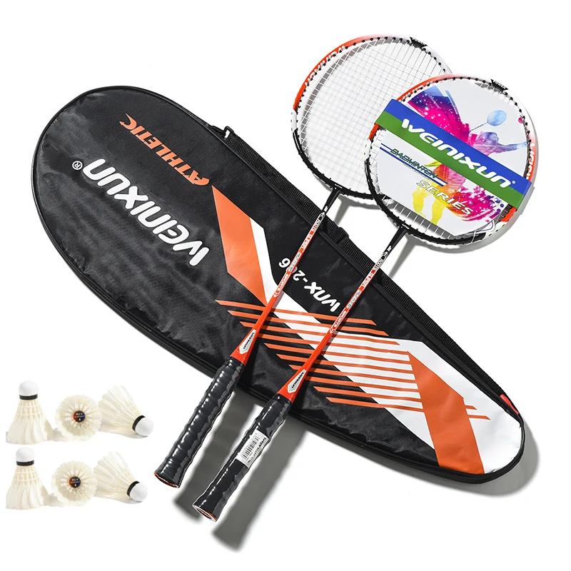 Professional Badminton Racket Set Training Game 2 Pcs Of With Bag And 6 -40 |
