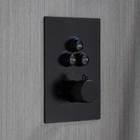 solid brass valve concealed thermostat trim with two or three function control matt black thermostatic shower faucet