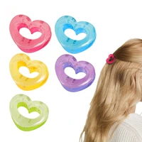 3pcsset solid color small heart grab clip girls cute hairpins simple colorful acrylic hair claws korean hair accessories gift