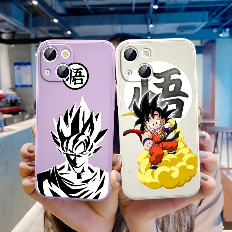 

Dragon Ball Goku Art For Apple iPhone 13 12 Mini 11 XS Pro Max X XR 8 7 6 Plus SE 2020 Liquid Silicone Rope Phone Case