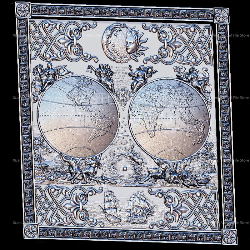 3D карта мира для маршрутизатора с ЧПУ Aspire Artcam Cut3D Vcarve 3 шт