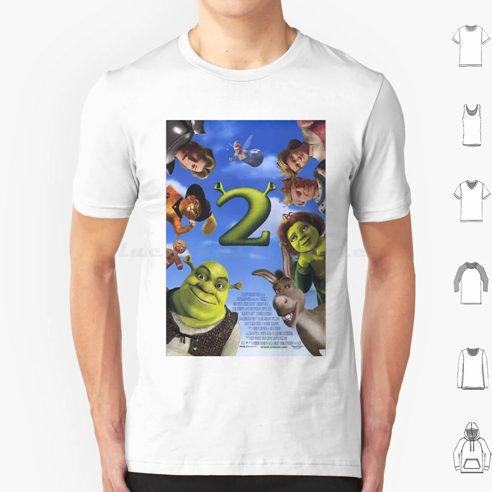 Green Troll T Shirt Cotton Men Women DIY Print Shrek Shrek 2 Comedy Funny Donkey Film 2 Action Fairy Godmother I Need A Hero