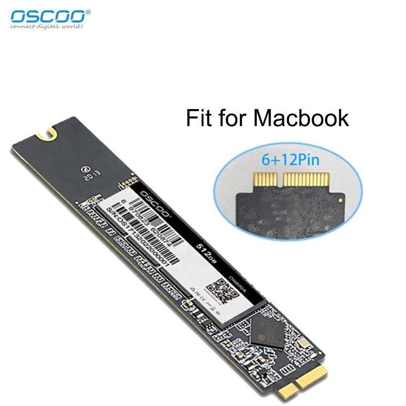 Твердотельный накопитель OSCOO Macbook SSD 1 ТБ NGFF M2 SATA SSD для MacBook Air A1369 A1370 2010-2011, обновление емкости 512 ГБ, твердотельный накопитель Apple