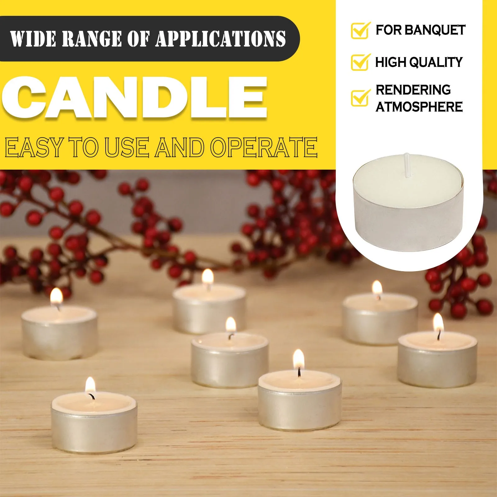 

100 шт./набор, декоративные свечи в алюминиевых чашках