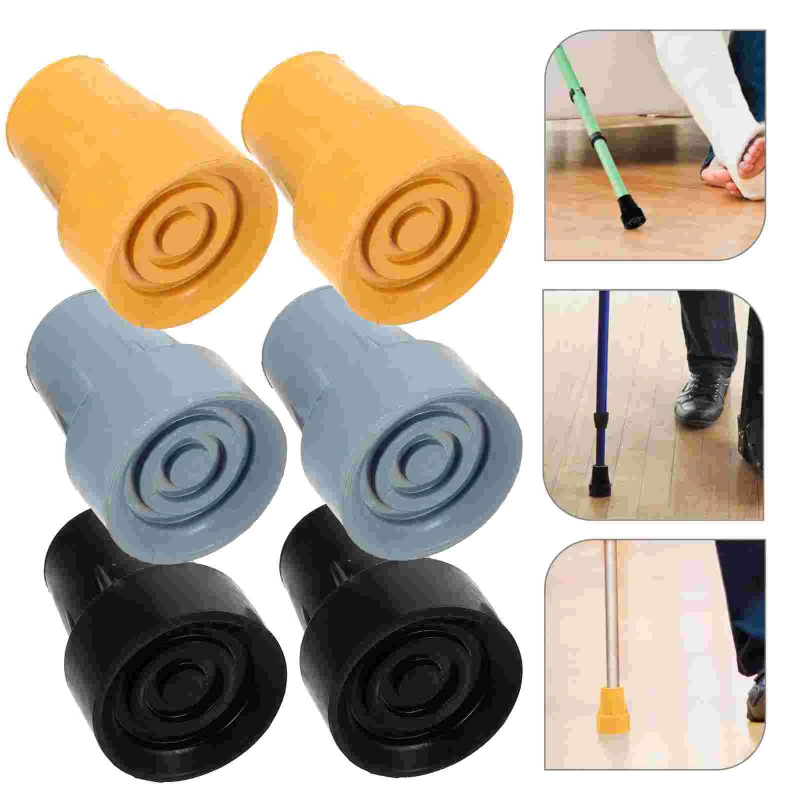 

6pcs Trekking Pole Foot Protector Cane Foot Pad Anti-skid Crutch Foot Tip