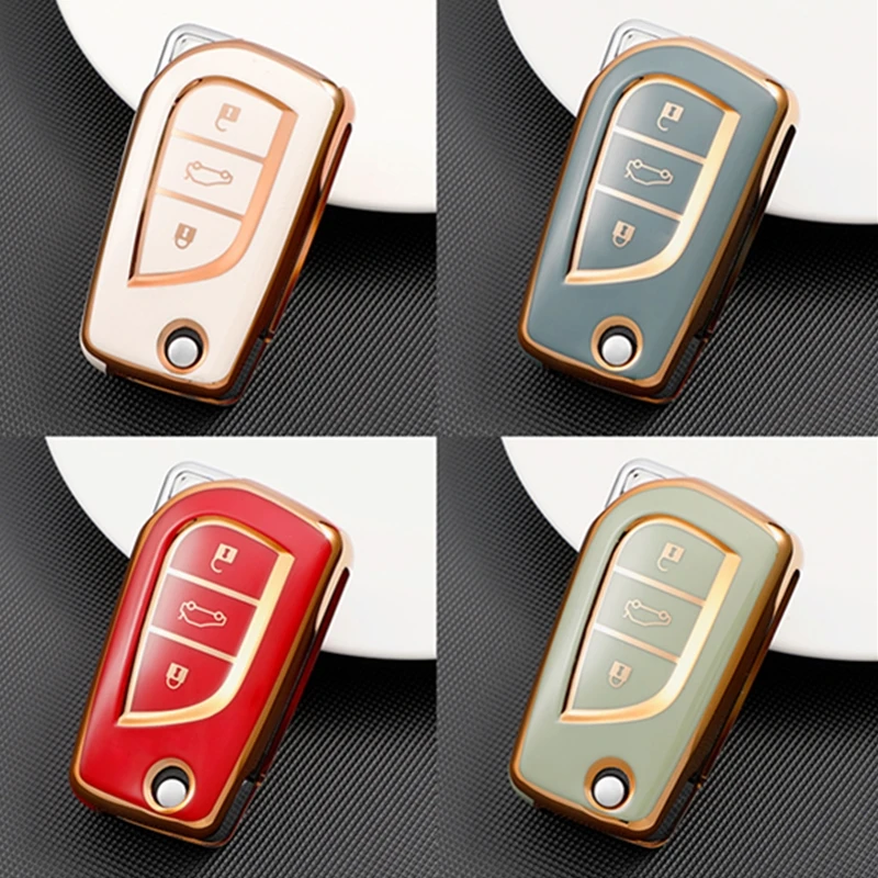 

3 Buttons Fashion TPU Car Key Cover Case For Toyota Auris Corolla Avensis Verso Yaris Aygo Scion TC IM 2015 2016 Camry RAV4