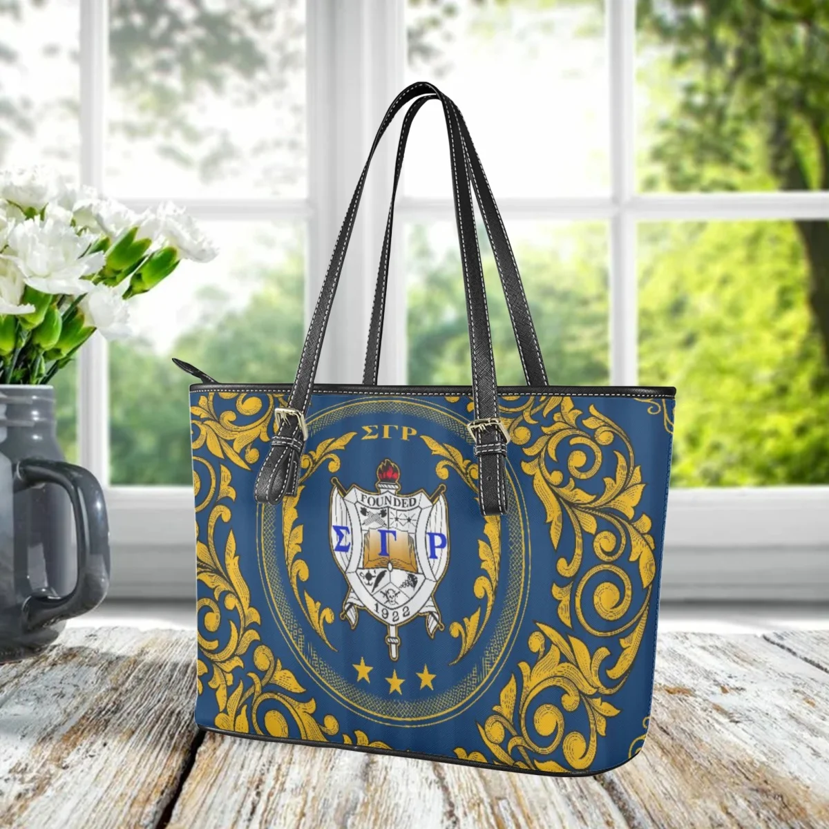 Sigma Gamma Rho Women Handbags Shoulder Bag Sorority Gift Outdoor Street Portable Coin Pouch Tote Bag Girls PU Leather Clutch