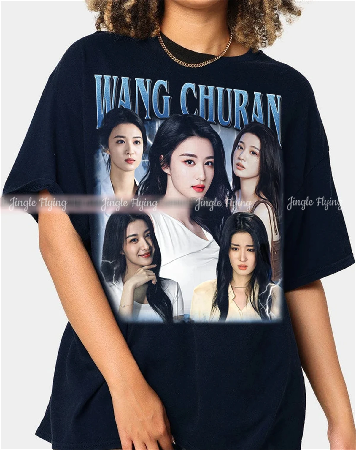 Футболка большого размера Wang Churan Kdrama Корейская поп-футболка винтажная РУБАШКА