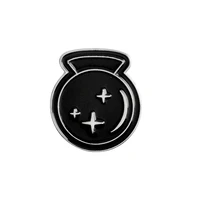 witch coffin book round black fashionable creative cartoon brooch lovely enamel badge clothing accessories
