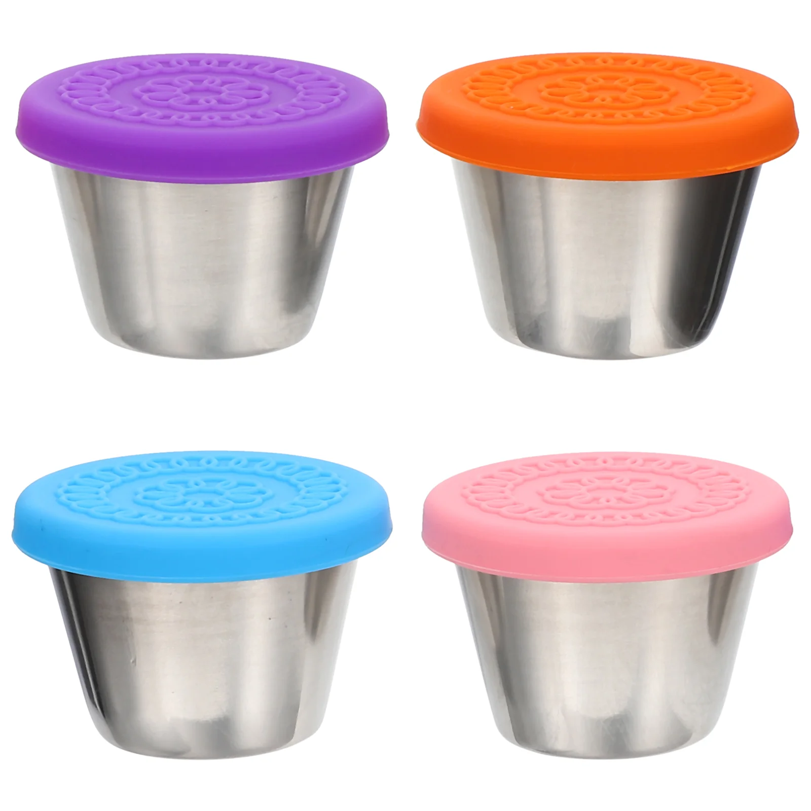 

Cups Sauce Condiment Container Containers Dipping Dressing Small Portioncup Lids Salad Ketchup Lunch Stainless Metal Ramekin
