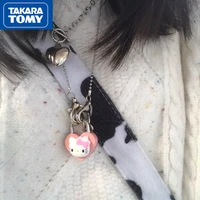 takara tomy hello kitty alloy ball love pink lock key can open girlfriend necklace girl sweet and cute daily accessories