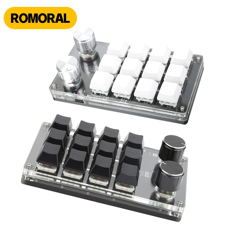 ROMORAL Изготовленная На Заказ Мини-механическая Клавиатура Macropad С Программируемым