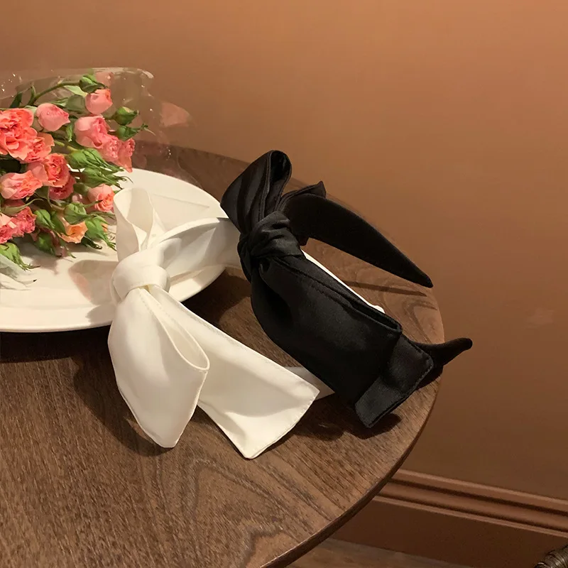 Молочный Zhengmei повязка на голову с бантом Корейский простой Универсальный повязка на голову темпераментный выход универсальный пресс обруч...