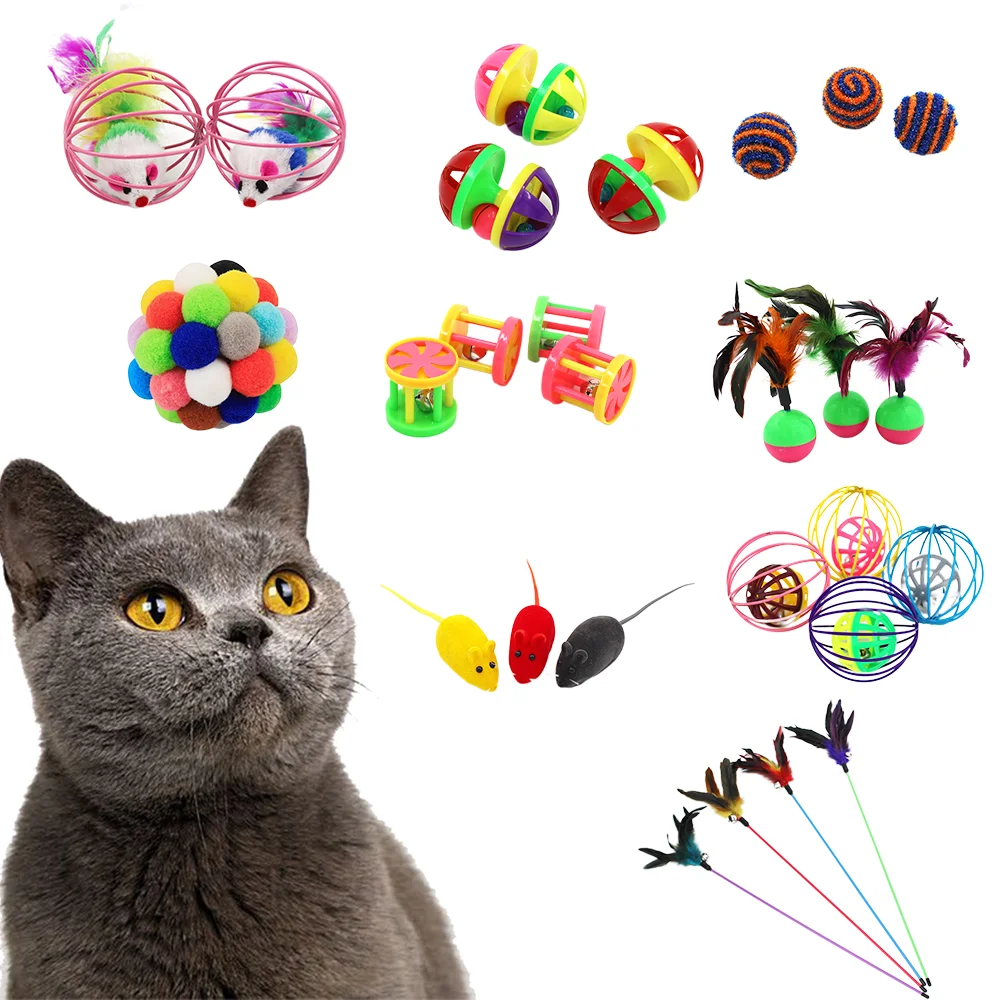 

3/6/9pcs Cat Toys Mouse Cute Shape Balls Cat Kitten Play Toys Funny Cat Interactive Mice Bell Toy Cat Teaser Toy Cat Accessories