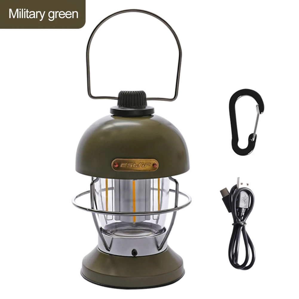 

Super Bright 350lm Retro Camping Lights Rechargeable LED Camping Lamp IPX4 Waterproof Campinglight Battery With 3 Light Modes