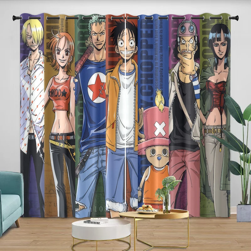 Светонепроницаемые шторы цельные для окна детские спальни Luffy готовые занавески