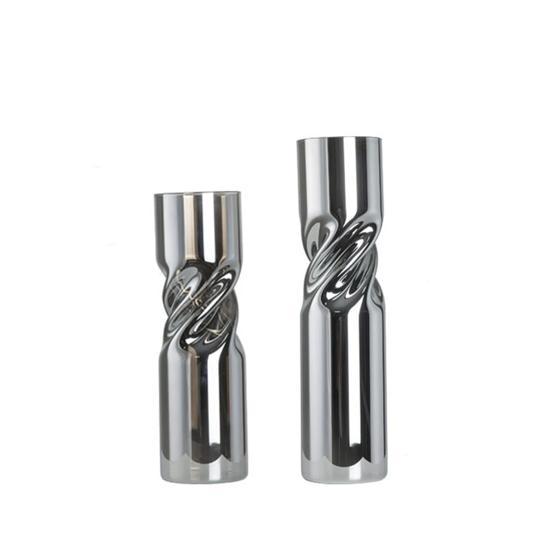 

Creative White Silver Glass Vase Ornaments Modern Minimalist Figurines Nordic Home Decor Luxury Living Room Decoration Household