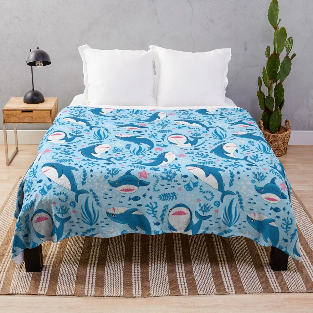 

Blahaj shark Throw Blanket microfiber fabric luxury blanket