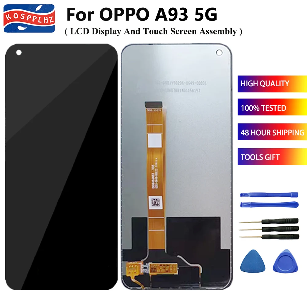 

High Quality For OPPO A93 5G LCD Display Front Touch Glass Panel Replacement 6.5" For OPPO A93 5G Display + Glue