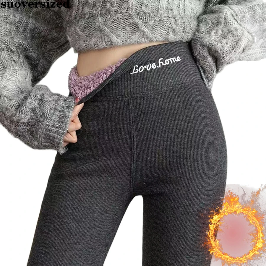 

Winter Fleece Lined Women Thicken Leggings Slim Warm Lambwool Ankle-Length Pants Skinny Comefortable Trousers Casual Pantalones