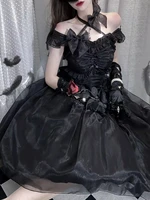 gothic lolita dresses bows ruffles white ecru white adjustable elastic