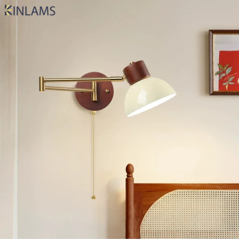 Настенный светильник для спальни в древнем стиле съемный коромысло кремовый