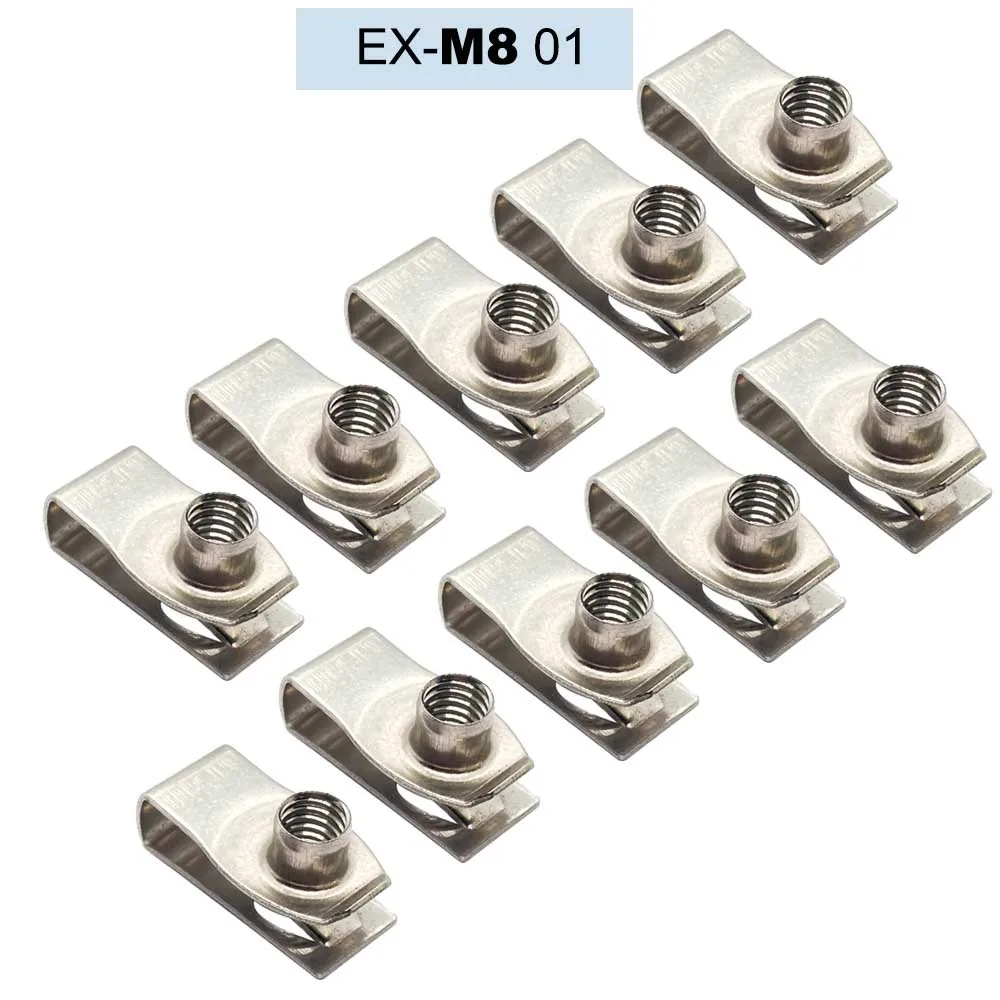 10 шт., пружинные гайки из нержавеющей стали с резьбой, 8 мм, 6 мм