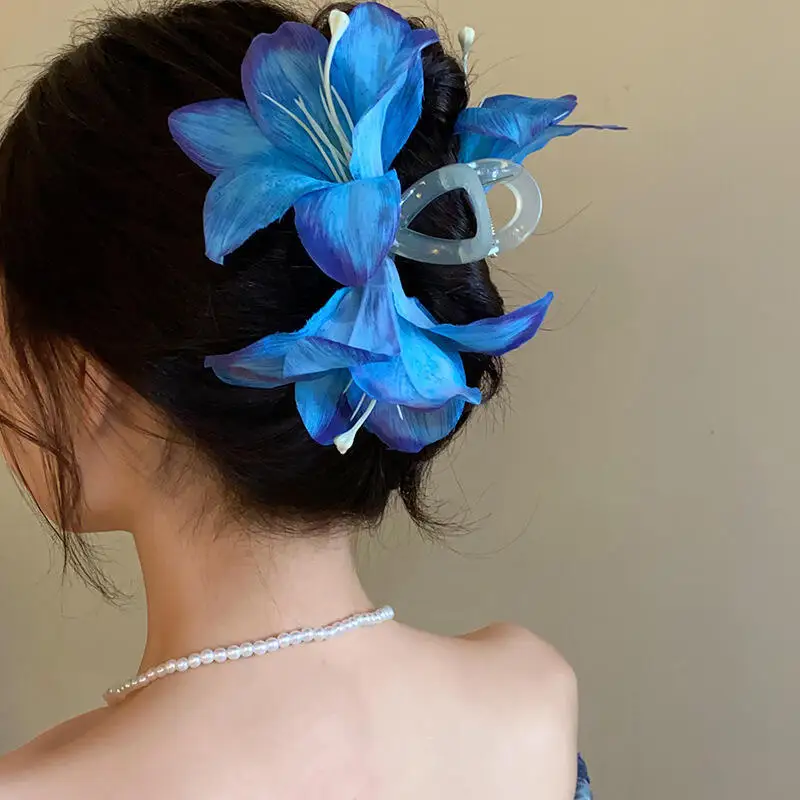 Заколки-крабы DS цветок лилии женские