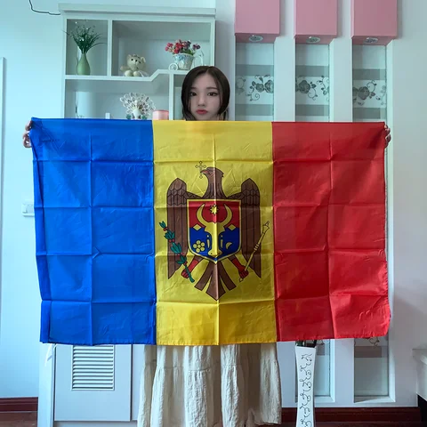 Флаг zwjflagshow флаг Молдовы 90x150 см, подвесной полиэфирный молдавский национальный флаг для встреч/парада/фотографий/украшения дома