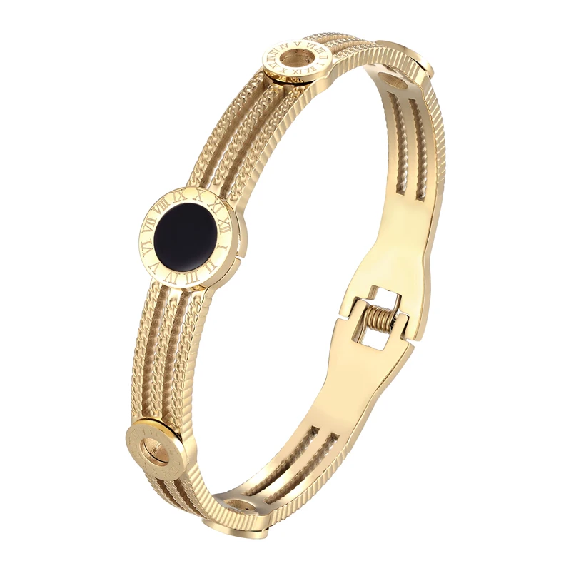 

Exquisite Small Gears 5 Roman Numeral Bracelets & Bangle for women stainless steel Fashion Brand Bangle Jewelry Friends Gift
