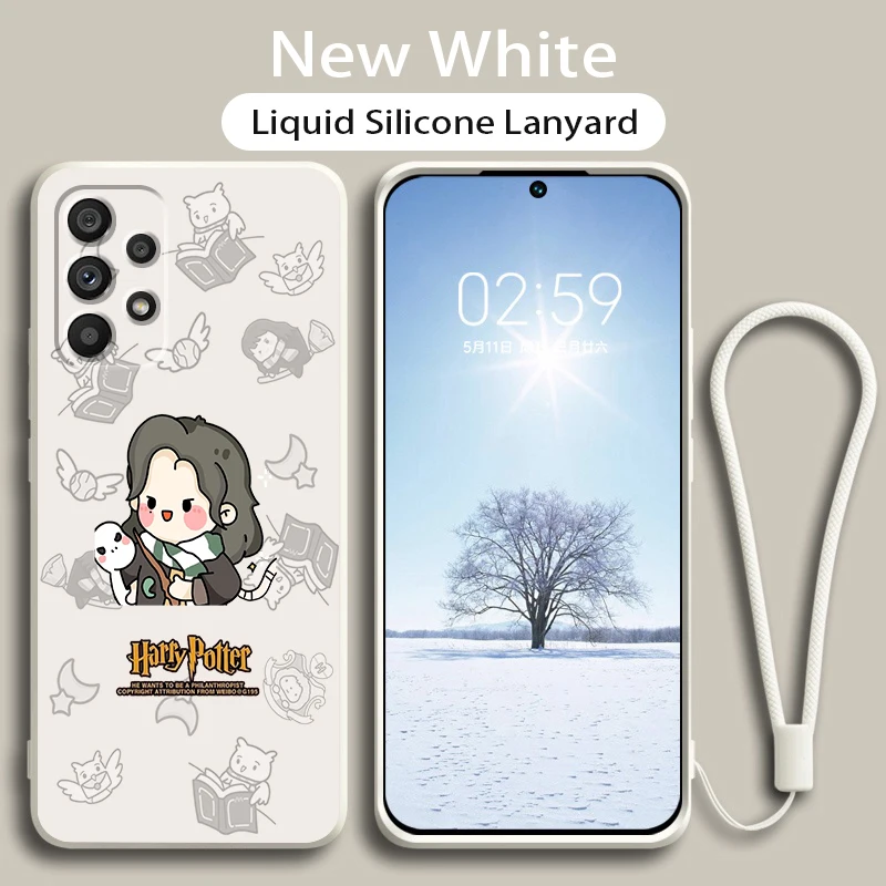 

Phone Case For Samsung A73 A53 A33 A52 A32 A23 A22 A71 A51 A21S A03S A50 A30 5G Cute Potters Ring Harries Art Liquid Rope Cover