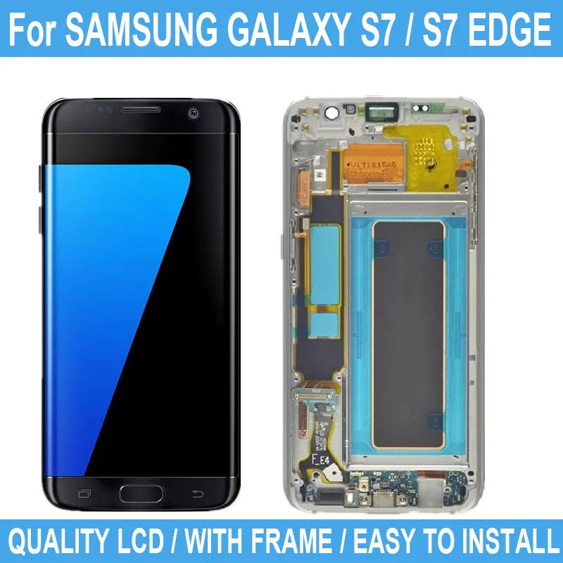 

Дигитайзер для Samsung Galaxy S7 G930 G930F, сенсорный экран в сборе, детали для Samsung Galaxy S7 Edge G935 G935F, ЖК-дисплей с инструментом