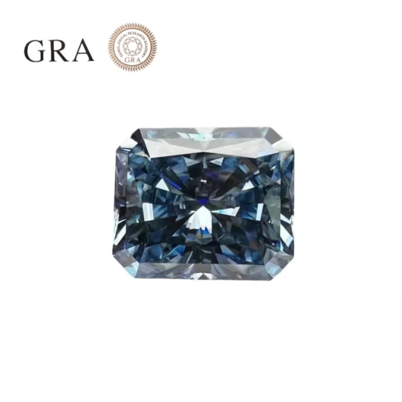 Radiant Cut Moissanite 1.0~5.0ct 5x7mm~9x11mm Loose VVS1 GRA Charms Fine Gemstone For Jewelry Women Rings Necklace Make