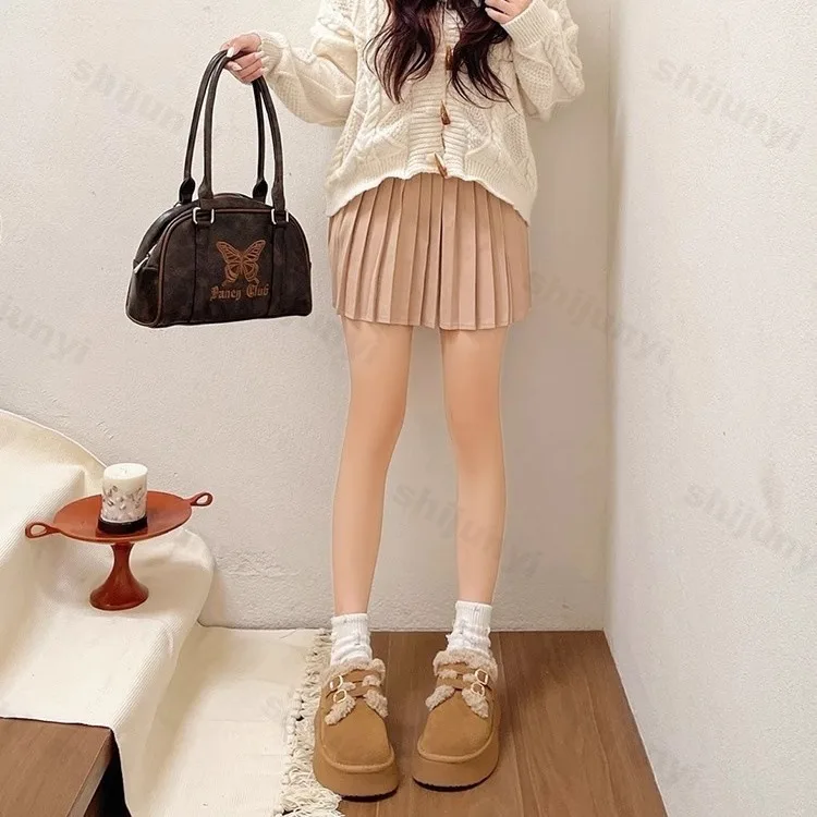 Зимние женские сохраняющие тепло ботинки на платформе из хлопка модные