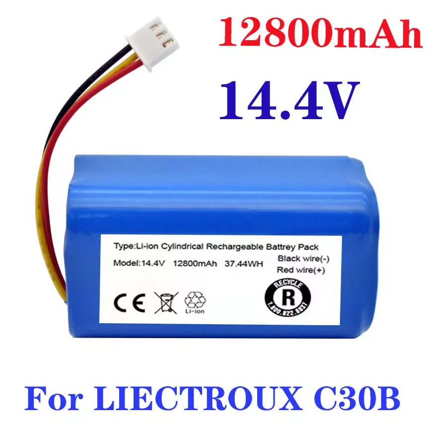 

NEW2023 Jedila .(For C30B) High Capacity Original Battery for LIECTROUX C30B Robot Vacuum Cleaner, 12800mAh, lithium cell, 1pc/p