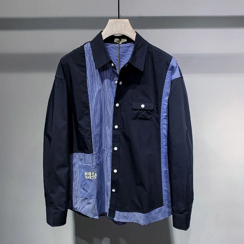 

2022 New Spring Coat Men's Fashion Ins Versatile Trend Student Handsome Long Sleeve T-shirt Men's Shirt Men