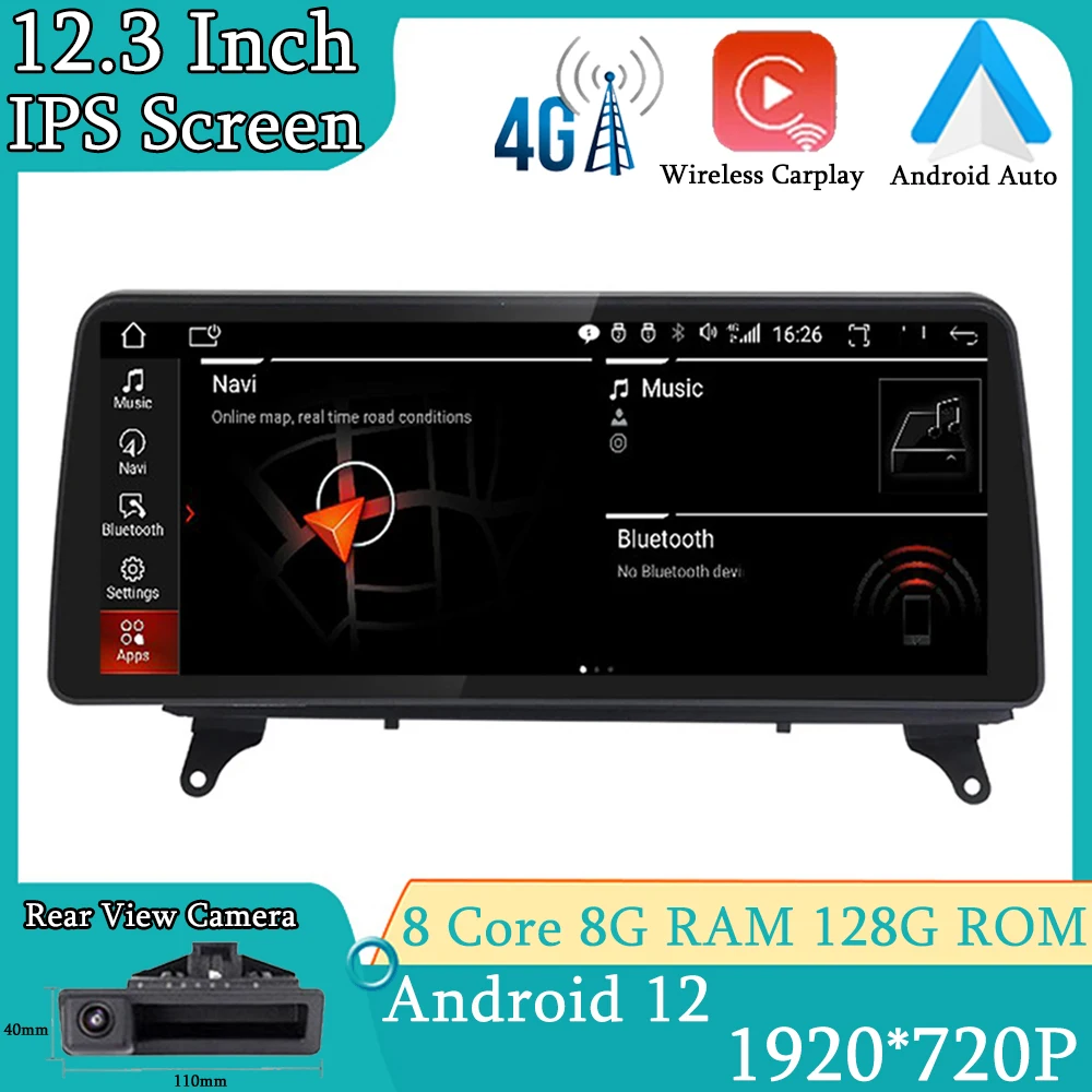 Stereo GPS Navigation Android 12 System Car Radio For BMW X5 E70 X6 E71 WIFI Carplay Multimedia Player