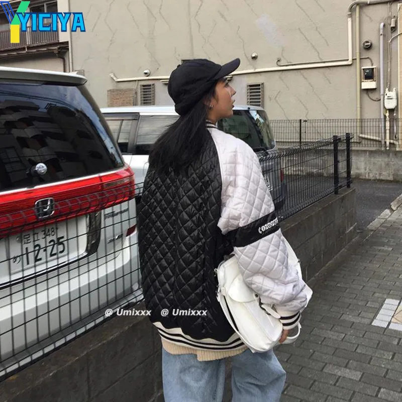 YICIYA Winter Jackets 2023 Woman Parkas Loose Thick Patchwork Women's Clothes All-Match Long-Sleeved Jacket Casual Ladies Coats