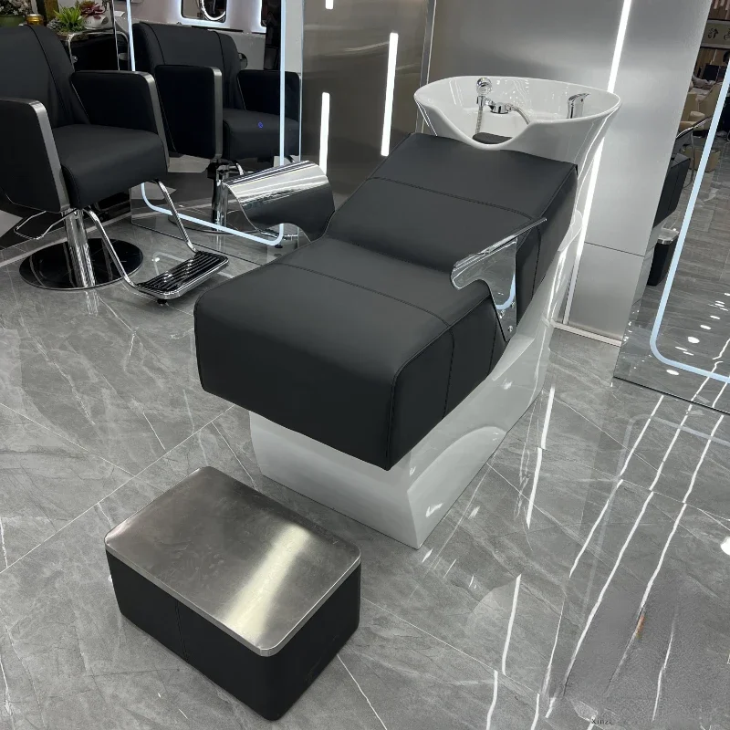 Керамическая раковина парикмахерский шампунь стул для парикмахерской кровать