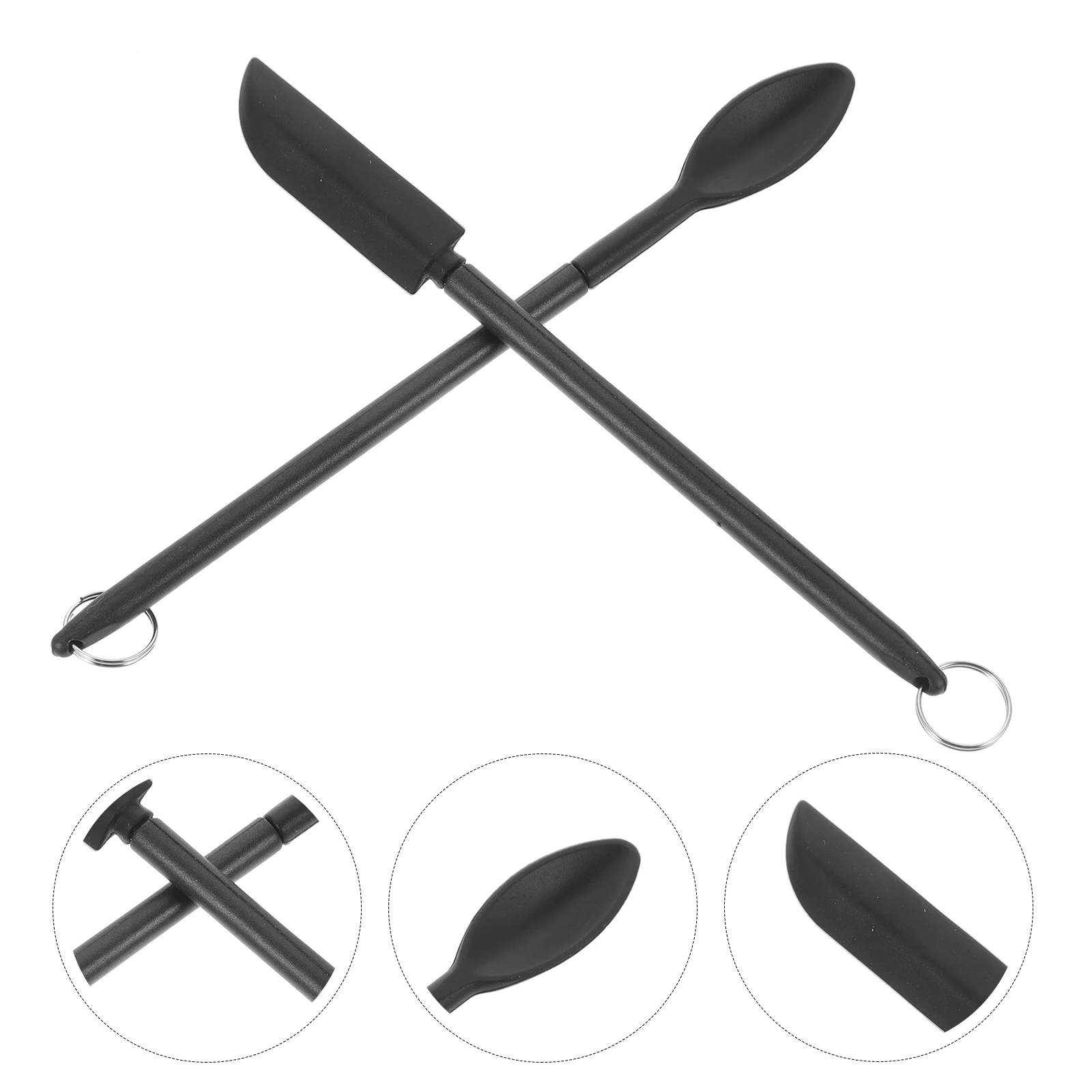 

Tool Women Makeup Scoop Silicone Spoons Jam Scraper Squeegee Butter Massager Hanging Hole Baking