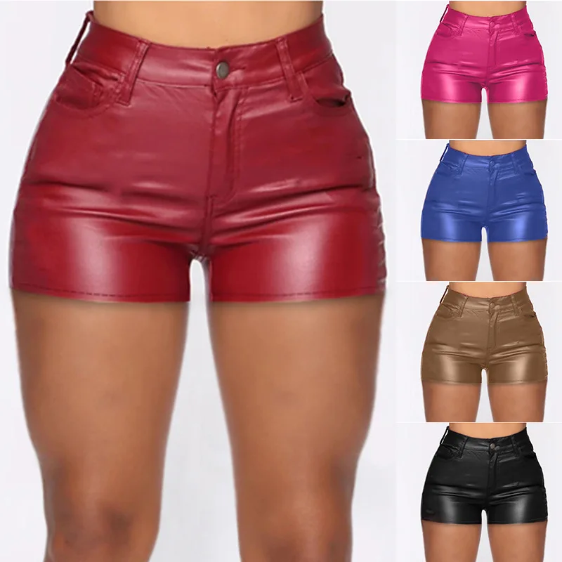

Women's High Waist Faux Leather Shorts Sexy PU Leather Shorts 3xl 4xl 5xl