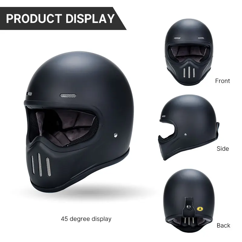 Мотоциклетный шлем из стекловолокна для мужчин и женщин гоночный на все лицо