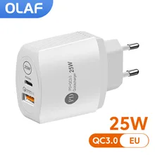 Olaf-PD 25W USB C 충전기, 전화 충전기, 고속 충전, 타입 C 충전기, 아이폰, 샤오미, 화웨이, 삼성용 3.0 어댑터